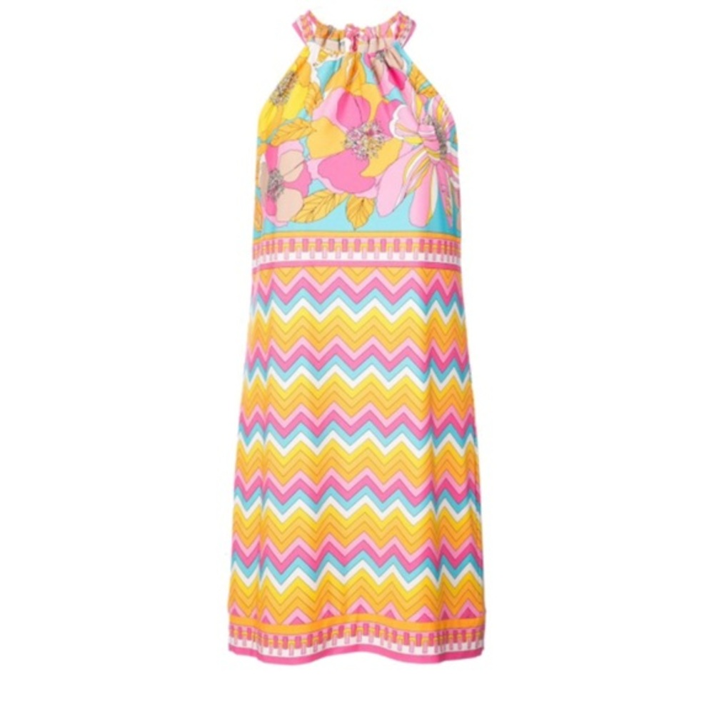 Trina Turk NWT Vacaciones Halter Dress Multicolor Resort Size L